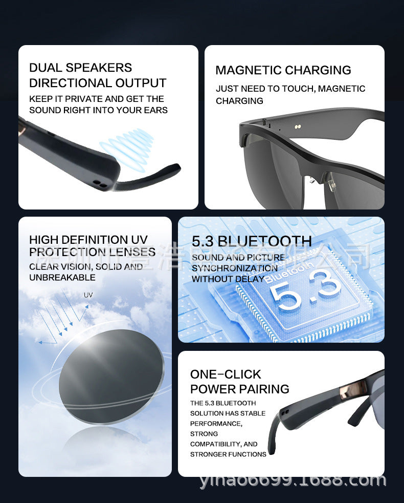 New M9pro Smart Bluetooth Glasses ai Translation Sports Cycling Fishing Polarized Multifunctional Glasses