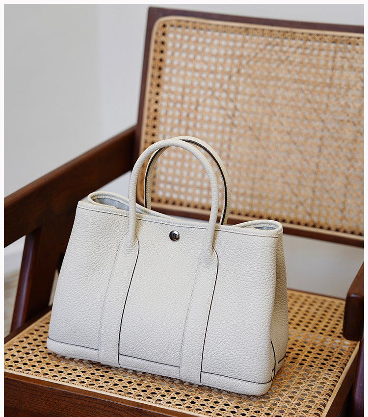 Garden Bag Summer High-End Feel Guangzhou First Layer Cowhide Women's Bag Genuine Leather Tote Bag Large Capacity Commuter Handbag