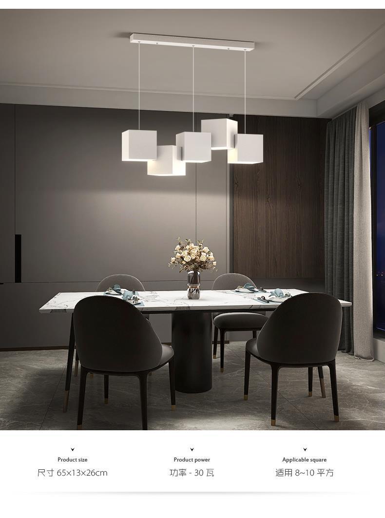 Art Cube Restaurant Light Modern Dining Table Pendant Light Simple Trendy Office Desk Bar Counter Study Room Restaurant Grand Lighting Fixture