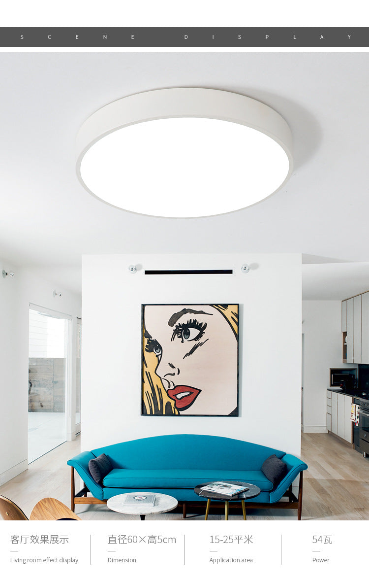 led Ceiling Light Round Bedroom Room Light Nordic Macaron Home Dining Room Study Hallway Balcony Lighting