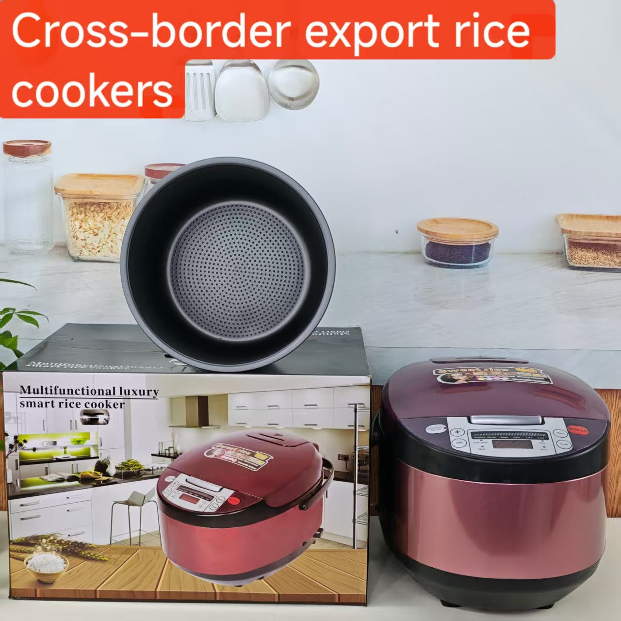 5LRicecooker English Rice Cooker5L Home Smart Reservation Factory Direct Sale Aluminum Alloy Inner Tank