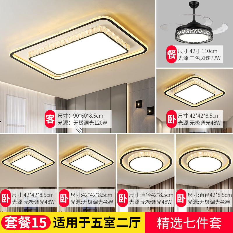 Wholesale Large Living Room Lamp2025New Year's Light Luxury Crystal led Ceiling lamp simple modern elegant bedroom lighting fixture