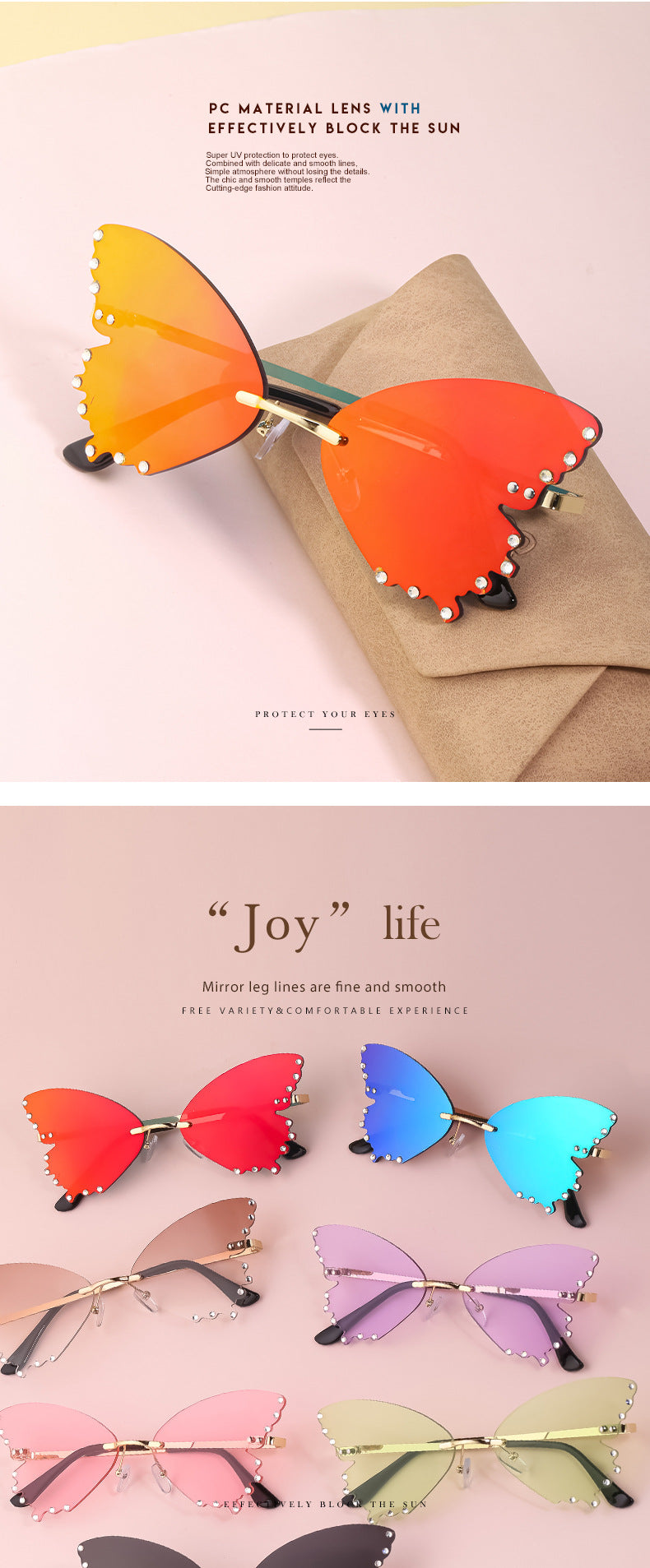 New Style Sunglasses for Women with Rhinestones Butterfly Sunglasses Trendy Personality Halloween Party Quirky Cool Glasses