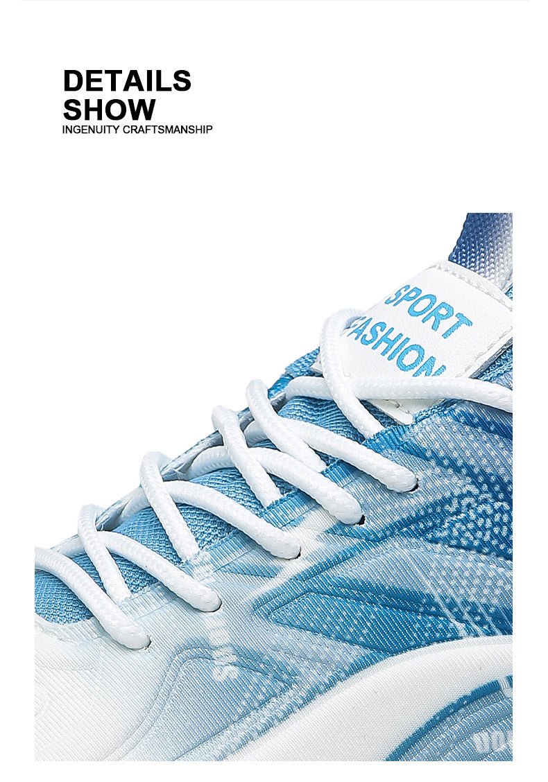 Men's Sports Shoes Spring and Autumn Ice Silk Hot Style Air Cushion Shock Absorption Trendy Men's Shoes Youth Running Shoes Student Casual Running Shoes