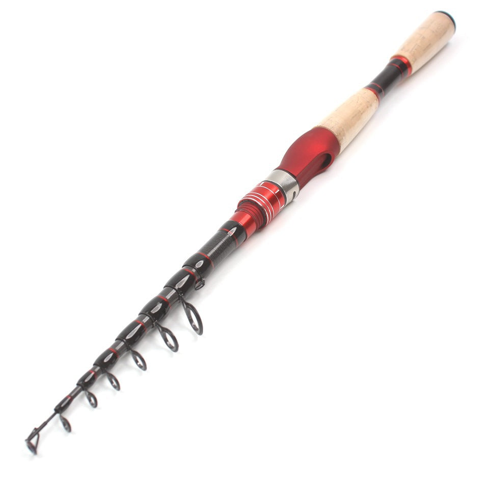 Ultra Short Ultra Light Portable Fishing Rod Carbon Fiber Telescopic Lure Rod Vibration Style Fashionable Lure Rod Lightweight Casting Small Sea Rod