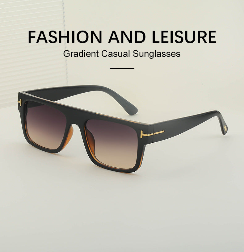European and American retro women's sunglasses T Square Frame Sunglasses for Women Trendy Glasses Wholesale sunglasses