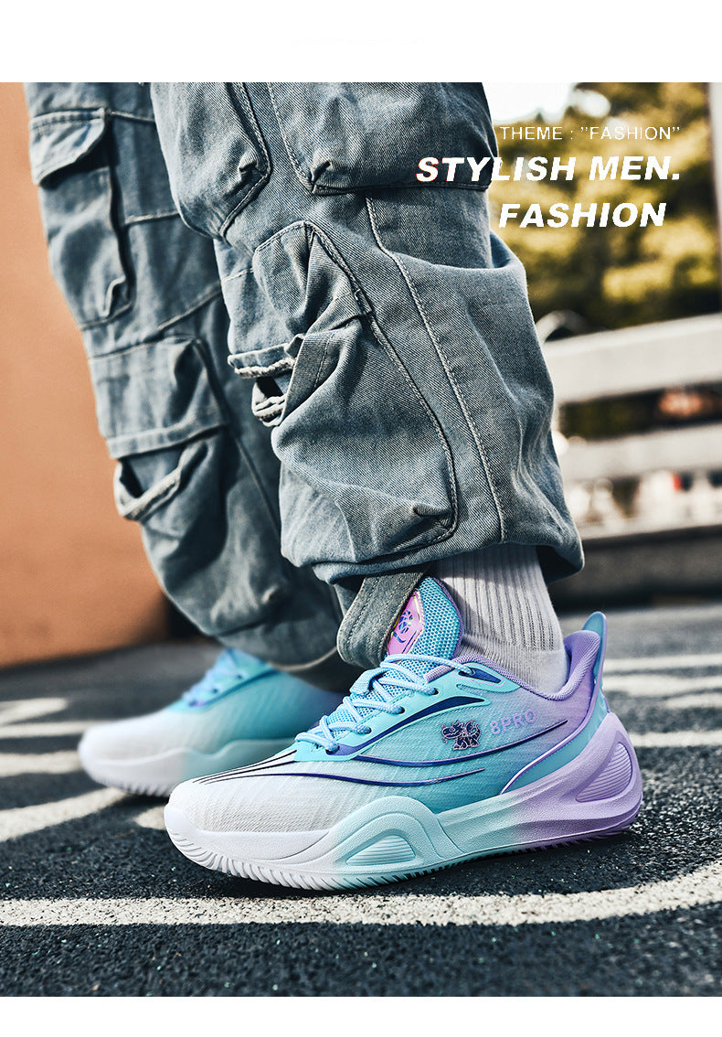 Hot-Selling Youth Mandarin Duck Breathable Basketball Shoes Outdoor Practical Wear-Resistant Non-Slip Couple Style Training Sports Shoes