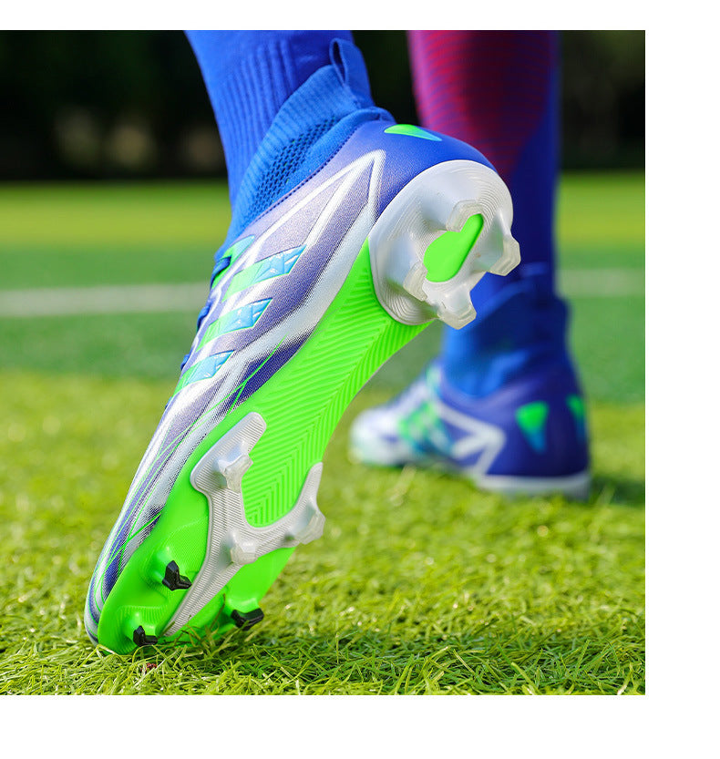 New high-top soccer shoes for men and women AG Spike TF Broken Nail Youth Student Grassland Competition Training Shoes