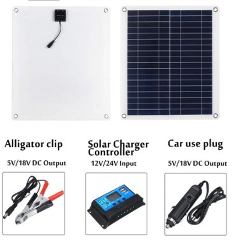 30W 18V High Efficiency Mini Solar Panel Flexible Voltage Polycrystalline Silicon Portable Battery Charging System
