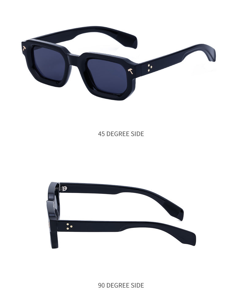 New European and American Fashion Square Frame Sunglasses for Men, Simple Personality Black Frame Glasses sunglasses