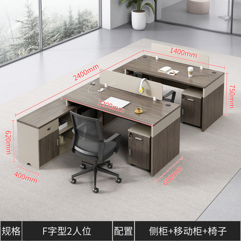 Financial Office Desk Employee Position Staff Office Desk and Chair Set Simple Modern Three-Person Company Computer Desk