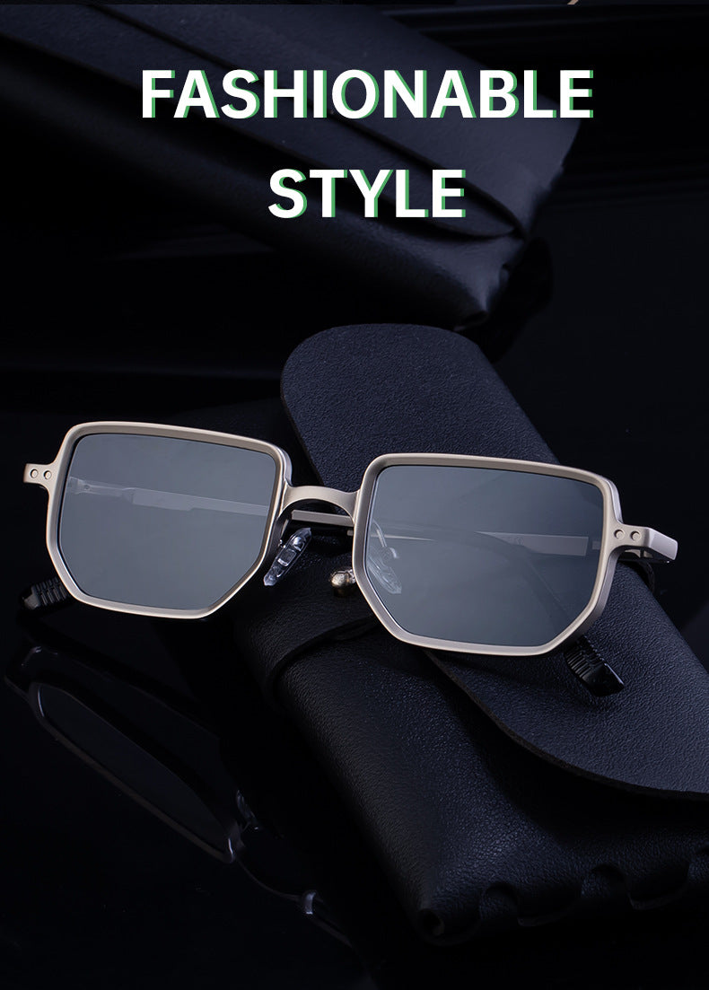 2025New Square Frame Sunglasses for Men with Metal Spring Temples, Sun Protection Glasses, Wholesale for Men shades