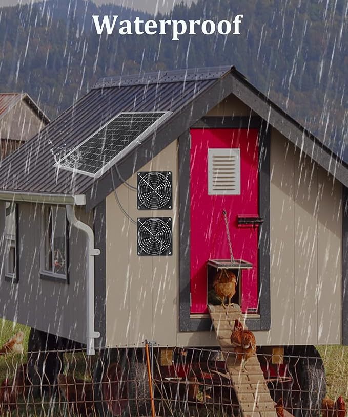 15W Monocrystalline Silicon Glass Solar Panel Fan RV Travel Car Outdoor Camping Pet Chicken Coop Ventilation Exhaust Fan