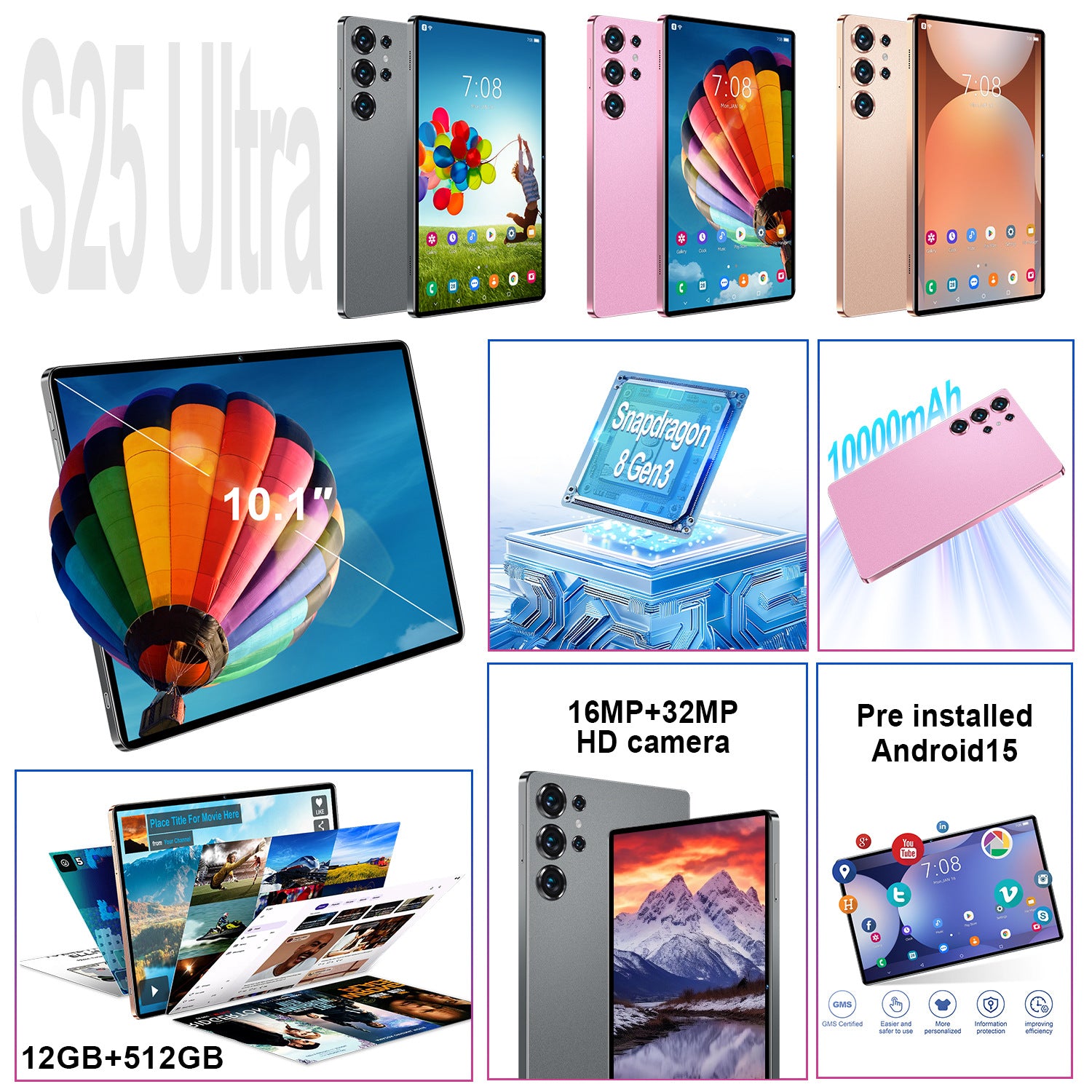 S25 Ultra Tablet Pc5G Plug-in Card Full Netcom Google Store APP Download Video Call Photo