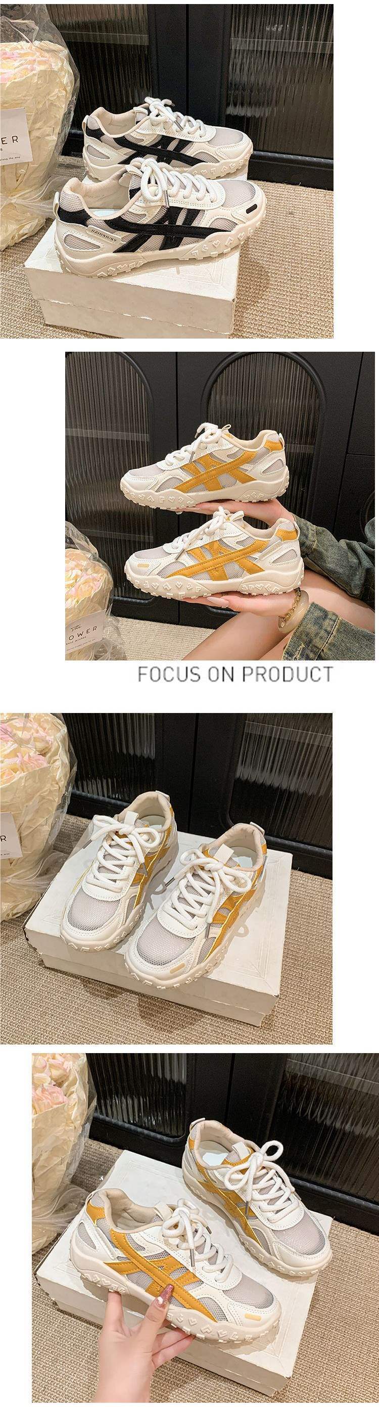 Ultra Soft Sole Korean Style Mesh Inner Height Increase German Training Shoes for Women2025Summer Style Double Shoelaces Slimming Sneakers