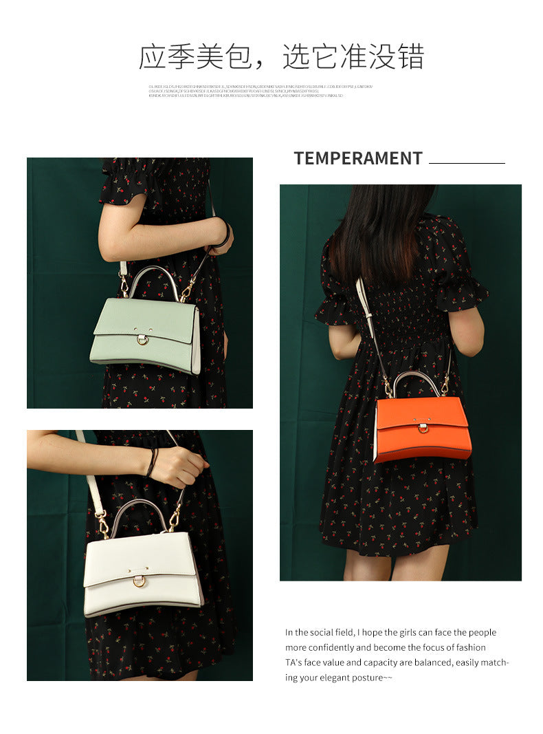 New Summer Korean Fashion Simple Kelly Bag Women's Single Shoulder Crossbody Small Bag Elegant Personality Small Square Bag