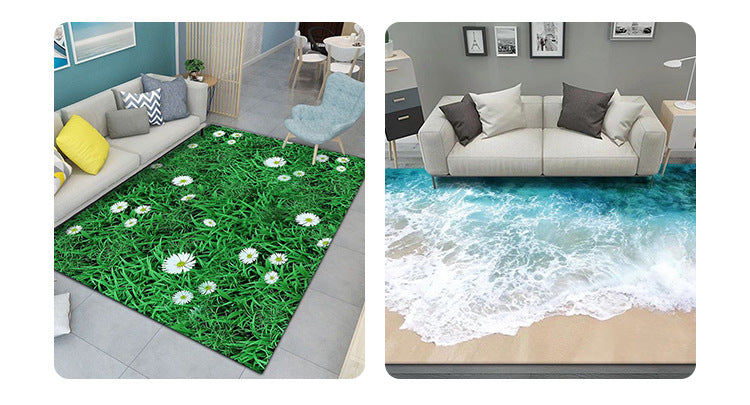 Living Room Carpet Stain-Resistant Easy to Clean Sofa Coffee Table Rug Home Insulation Silent Simple Style Non-Slip Crystal Velvet Carpet