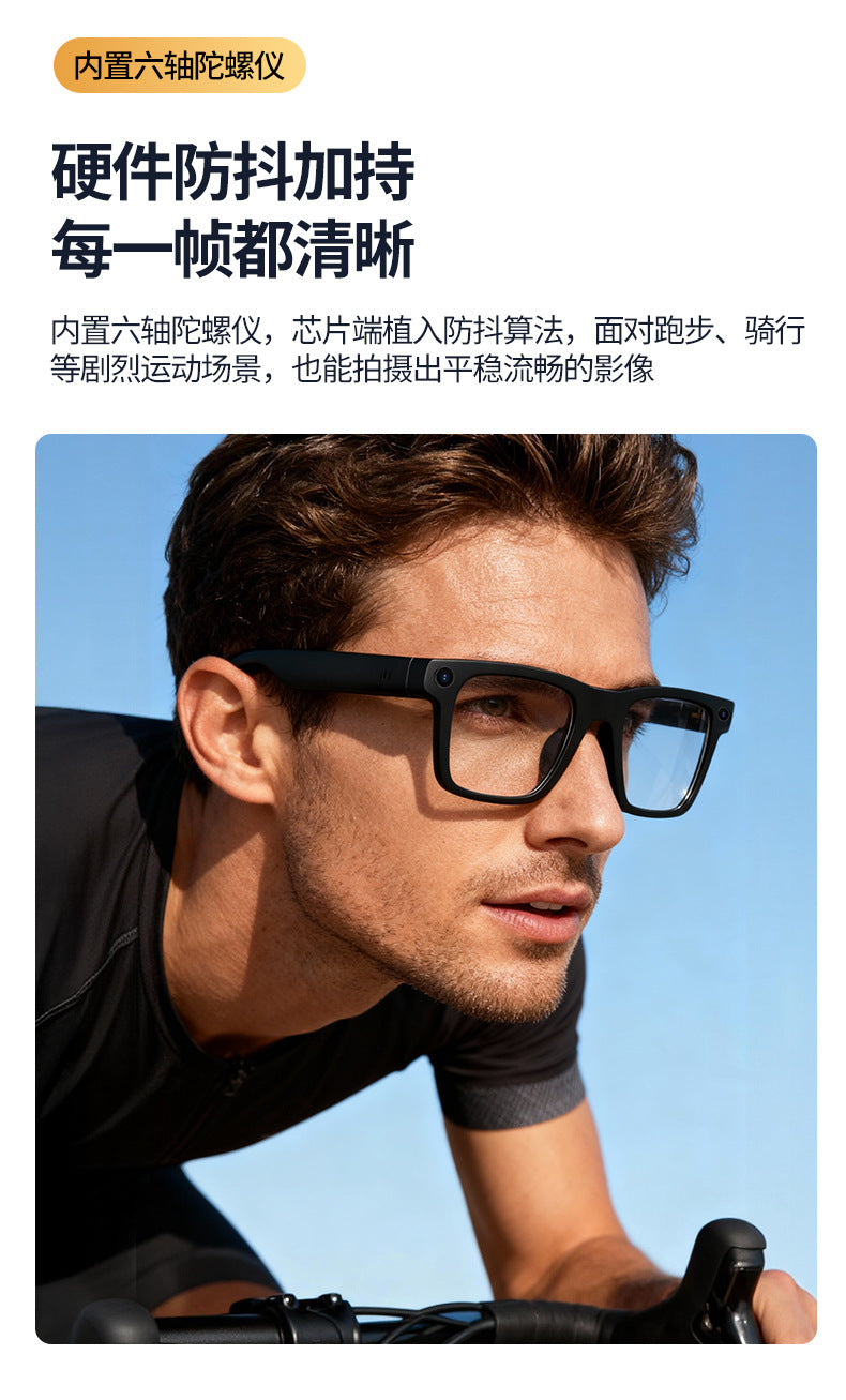 In-stock wholesale supply ai Smart Translation Bluetooth Glasses1200w Dual Microphone Noise Reduction for Photography and Live Streaming