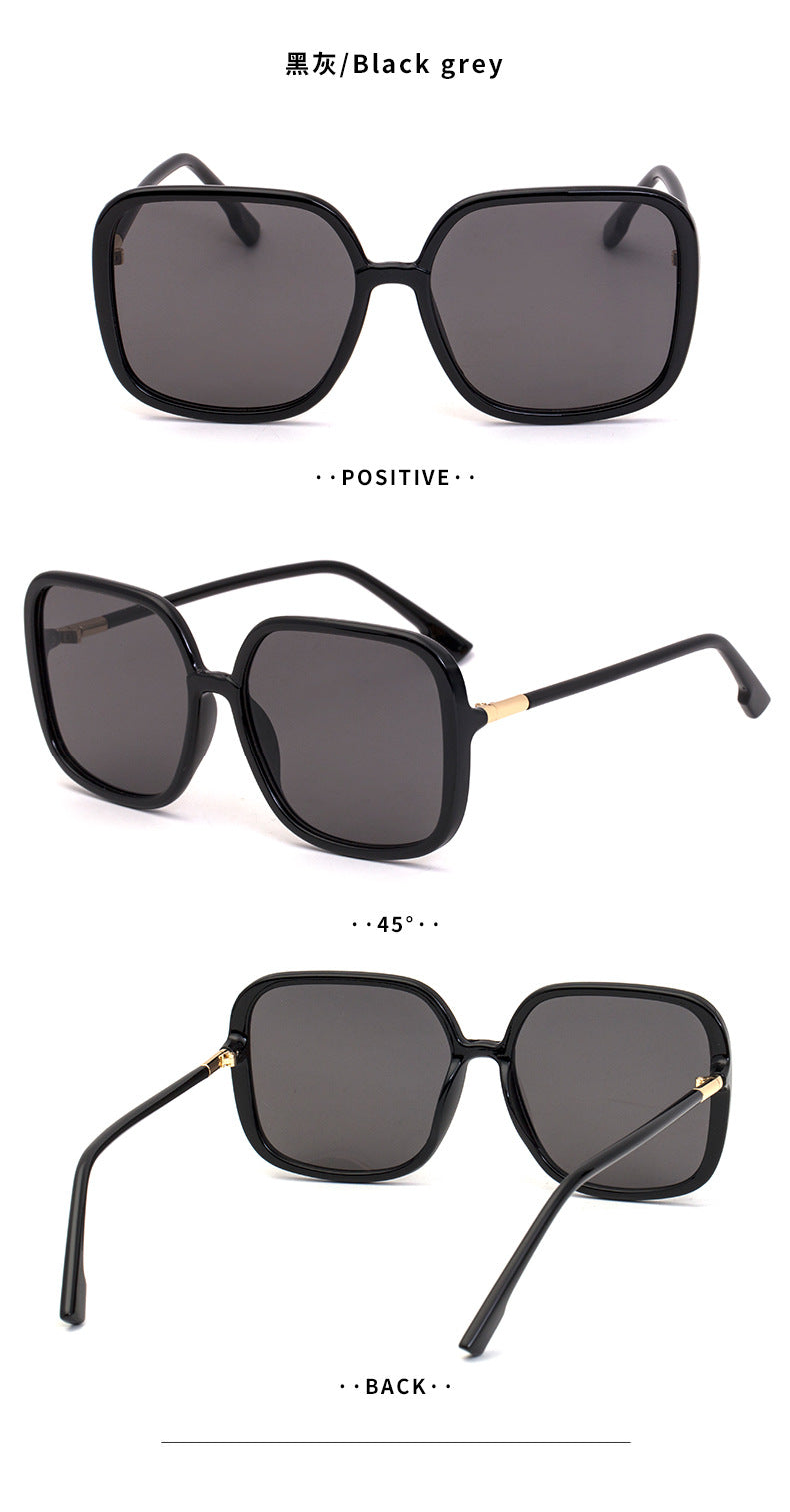 Fashion Large Frame Sunglasses for Women Trendy Zhang Ruonan Same Style Fashion Square Frame Sunglasses for Women Trendy Glasses Wholesale