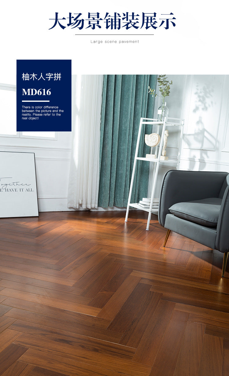 In-stock wholesale with on-site installation Herringbone Locking Floor Heating New Three-Layer Solid Wood Flooring Oak Black Walnut Flooring