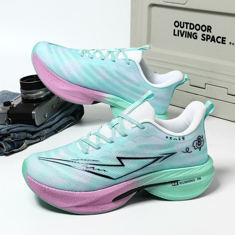 Spring and Summer Rebound Shock Absorption Carbon Plate Support Running Shoes Mesh Breathable Sports Shoes Lightweight Shock Absorption Anti-Slip Running Shoes