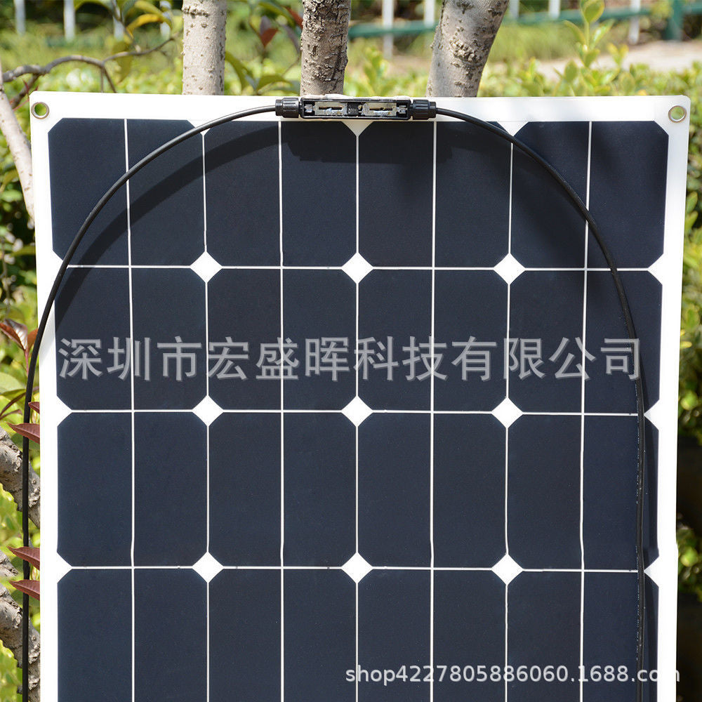 sunpower High Efficiency Semi-Flexible Solar Panel Semi-Flexible Solar Power Generation Panel100W Solar Panel