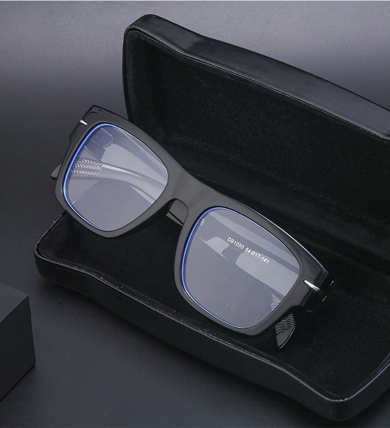 David's Retro Sunglasses for Men, European and American Style, Fashionable Trendy Square Frame Sunglasses, High-End Full Frame Glasses for Men