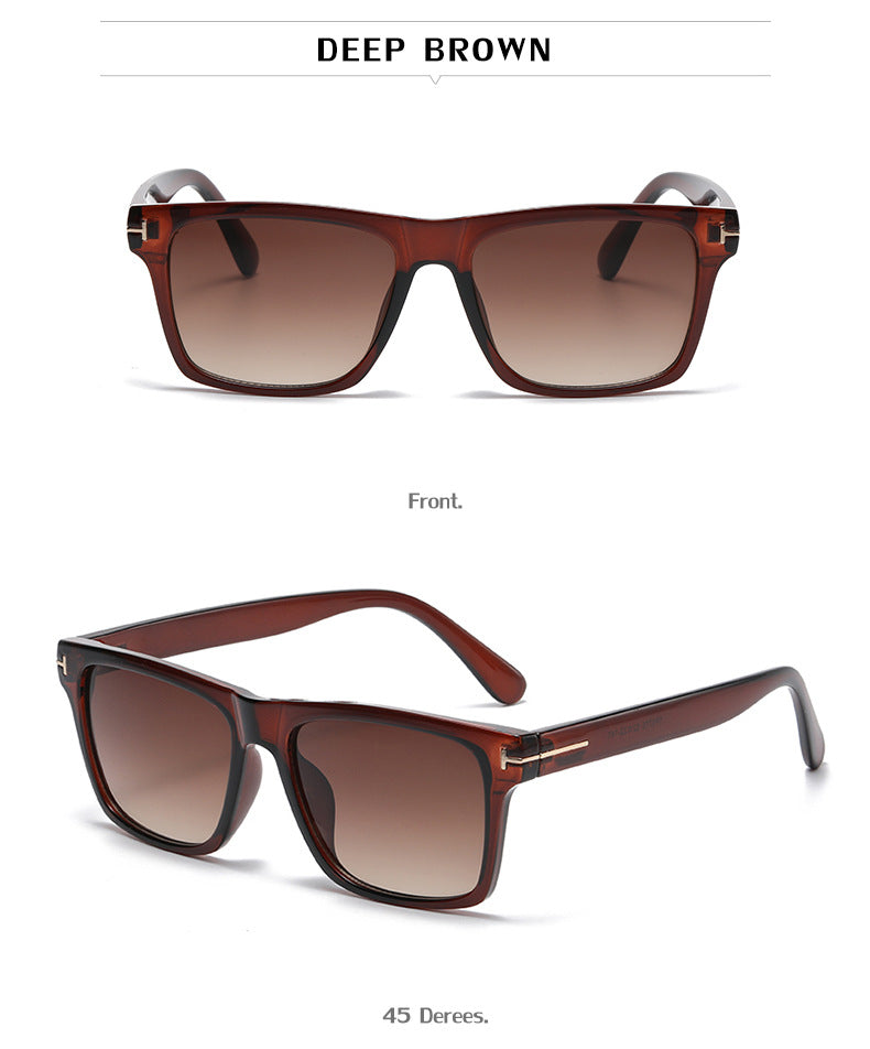 European and American Fashion T Word box sun protection sunglasses for women with a high-end feel ins Korean style sunglasses for men wholesale