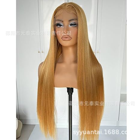 13x4 Honey Blonde Lace Front Wig Long Straight Synthetic Wig