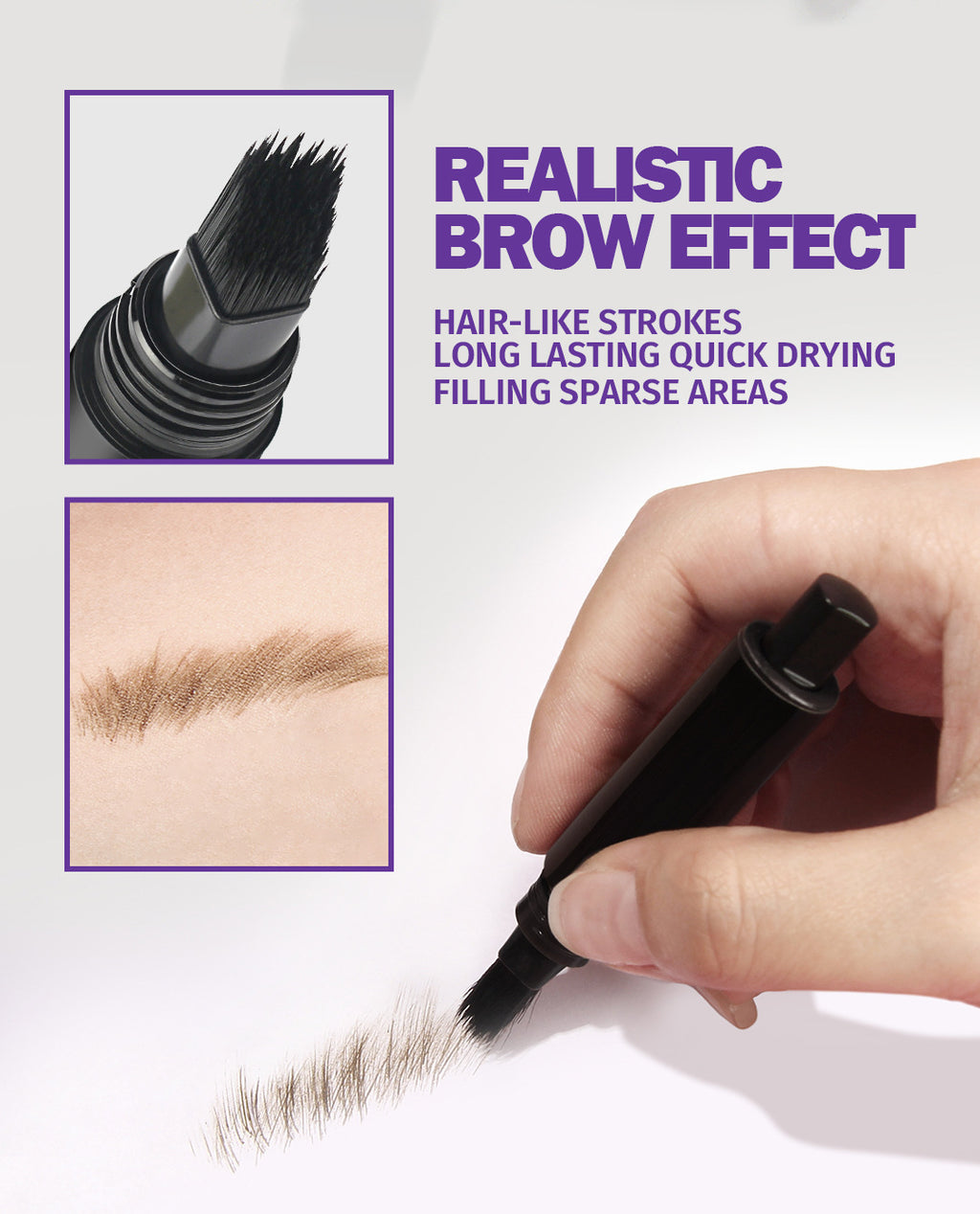 Hot-Selling Eyebrow Dye Cream Large Brush Head Eyebrow Hairline Multi-Use Smudge-Proof Makeup Press Wild Eyebrow Pencil