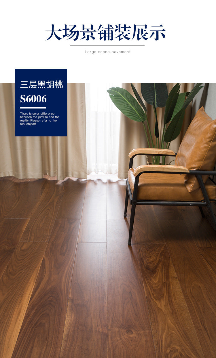 Door-to-Door Installation Old Three-Layer Large Board Pure Three-Layer Solid Wood Floor Oak Log3.0-4.0mm Underfloor Heating