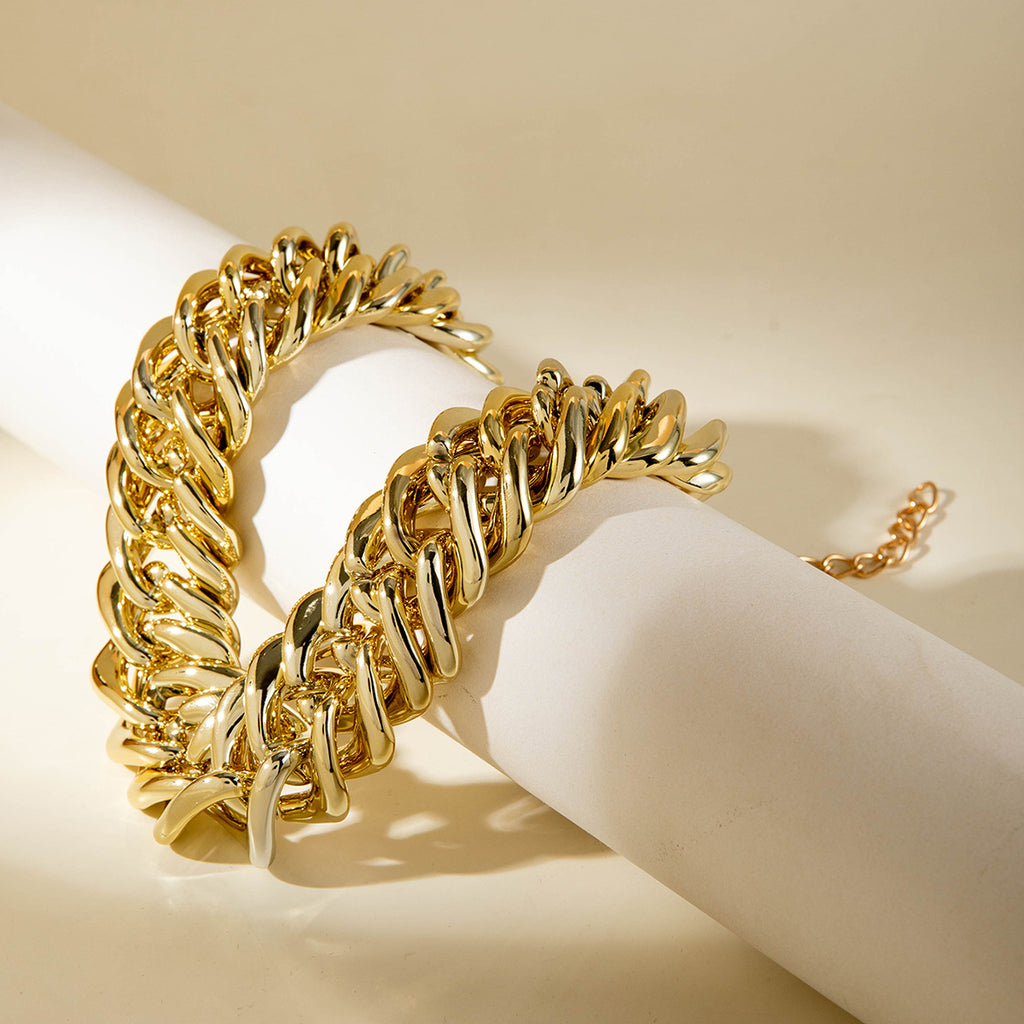 European and American Fashion Accessories with Personality ins Exaggerated Style Necklace Geometry CCB Sweet Cool Style Thick Chain Necklace for Women