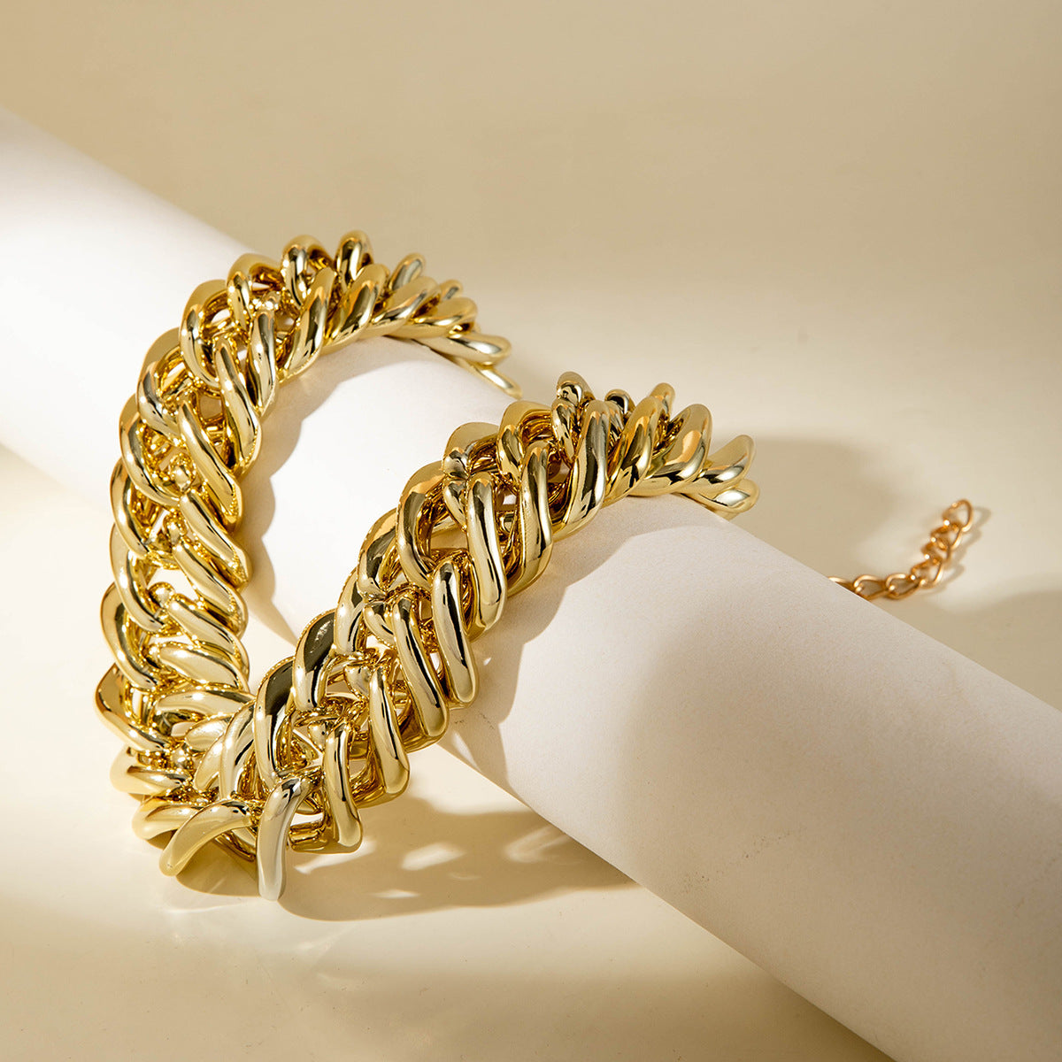 European and American Fashion Accessories with Personality ins Exaggerated Style Necklace Geometry CCB Sweet Cool Style Thick Chain Necklace for Women