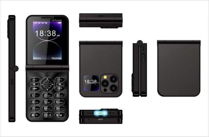 Hot Selling Exquisite Appearance Mini Folding Feature Phone Flip Cover Elderly Button Phone Pocket Phone