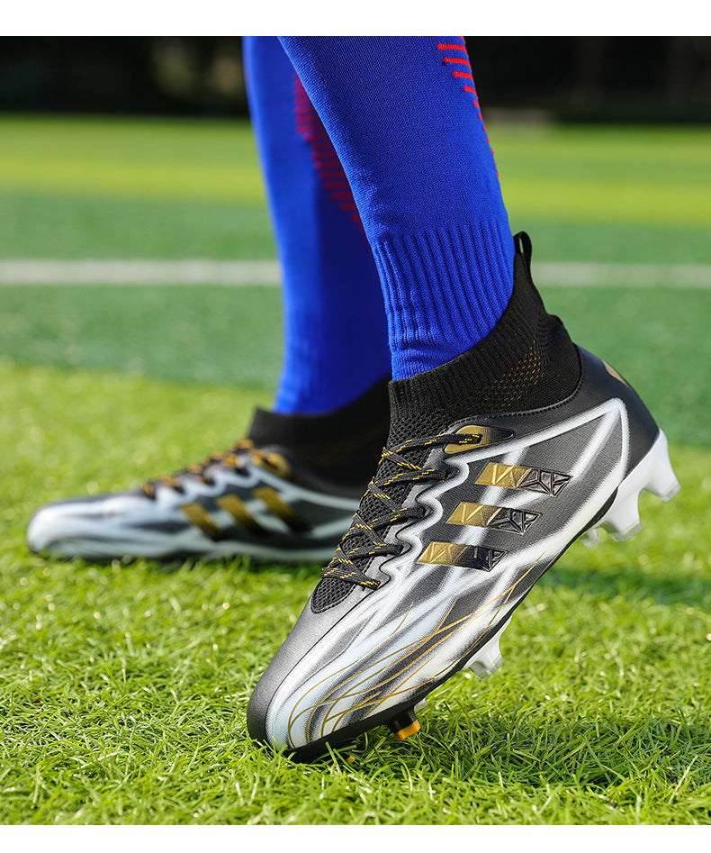 New high-top soccer shoes for men and women AG Spike TF Broken Nail Youth Student Grassland Competition Training Shoes