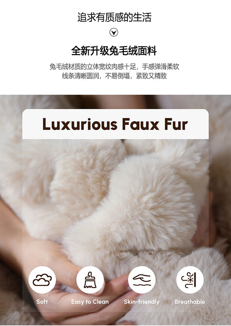 Round Lazy Single Sofa Chair Rabbit Fur Pure Sponge Sofa Bed Without Frame Living Room Compressed Sofa