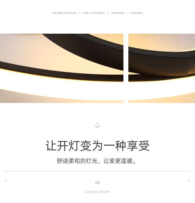 Master bedroom lamp ceiling lamp round room lamp simple modern home use led Nordic Style Study Lamp Cozy and Romantic