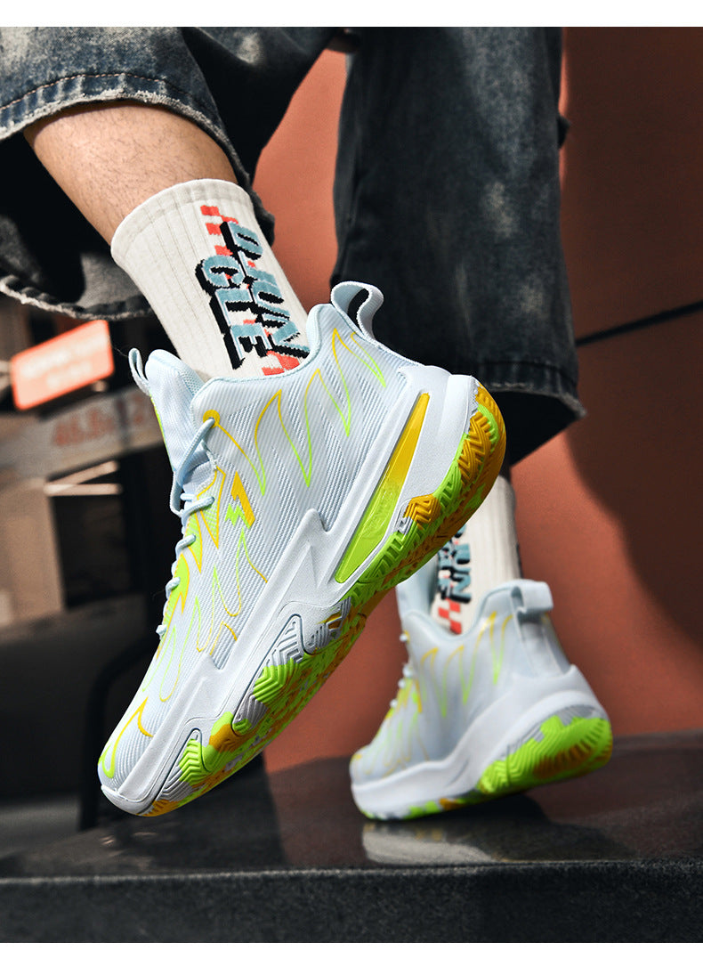 Basketball shoes for men and women, mesh breathable, non-slip, wear-resistant, shock-absorbing sneakers for students and teenagers, professional training sports shoes