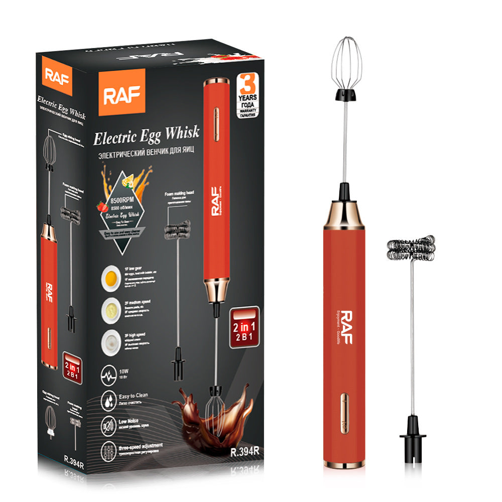 RAF Cafe Electric Milk Frother Milk Stirrer Whisk Egg Beater Coffee Frother Home Use 2-in-1