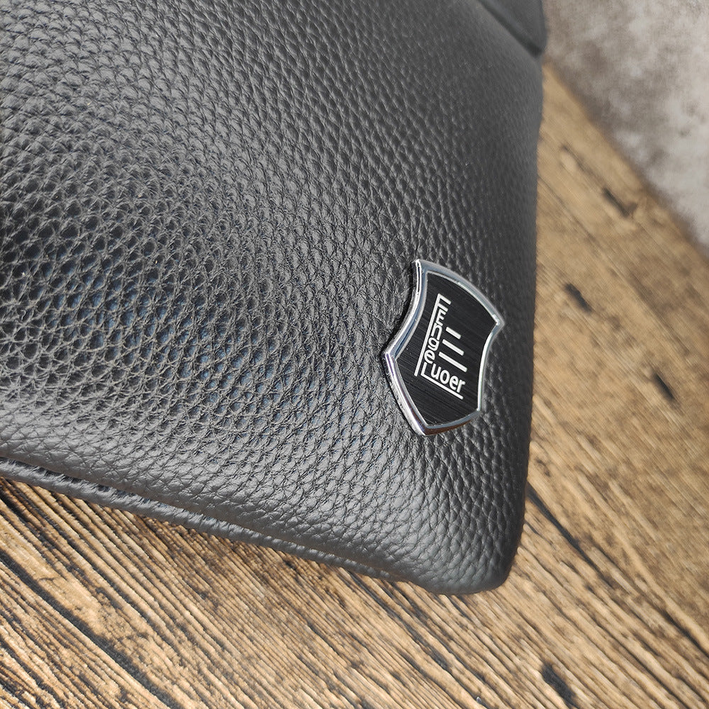 Anti-theft Fingerprint Lock Clutch Bag Men's Pure Top Layer Cowhide Business Casual Genuine Leather Handbag Anti-theft Lock Buckle