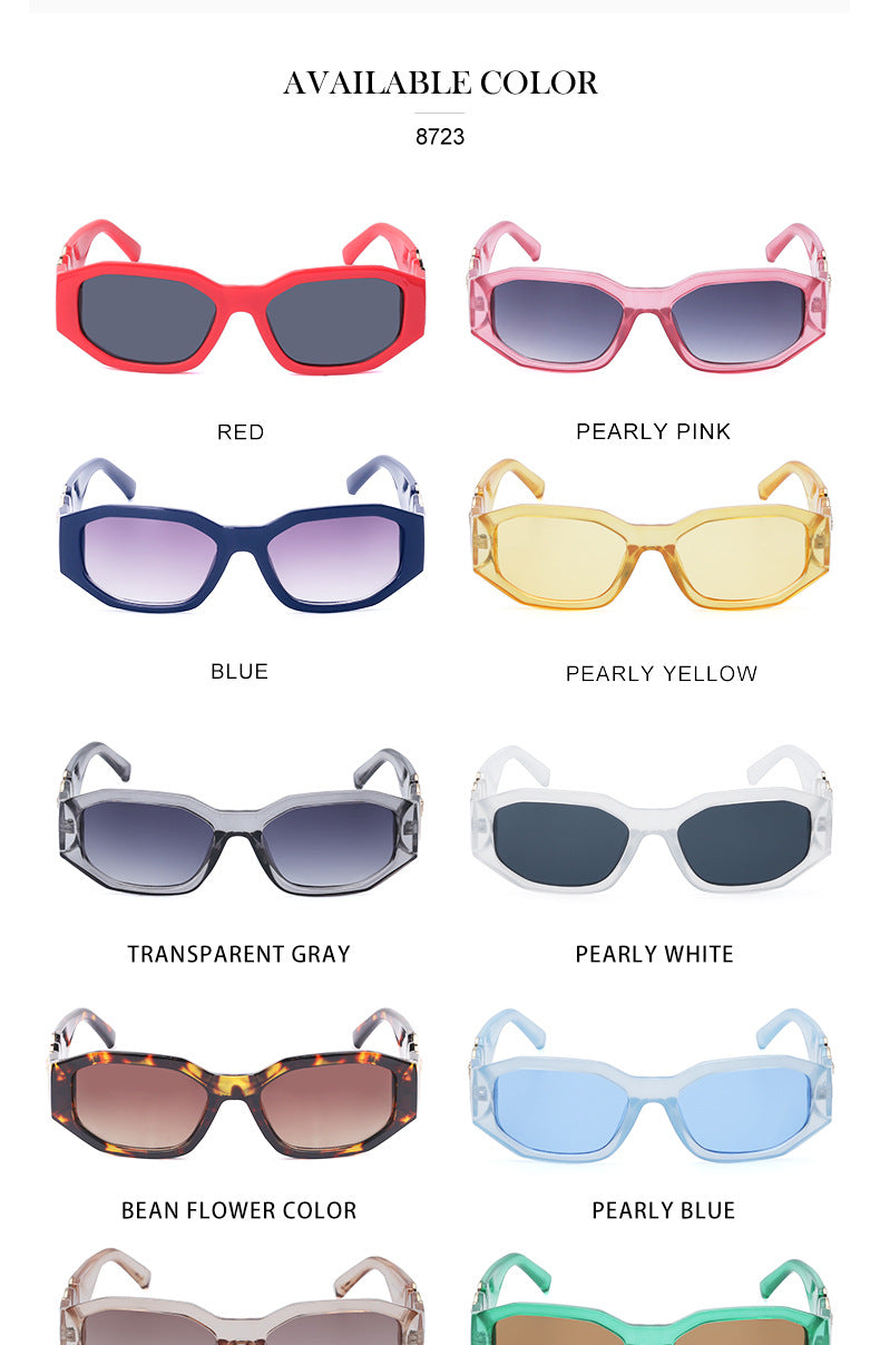 2025New Small Square Frame Sunglasses European and American Trendy Head-Shaped Polygonal Glasses Small Frame Sunglasses for Men