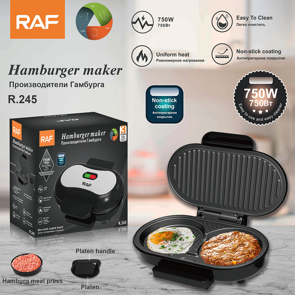 RAF Light Food Hamburger Breakfast Machine Home Use Grilled Steak Grilled Eggs Small Muffin Bread Maker R245