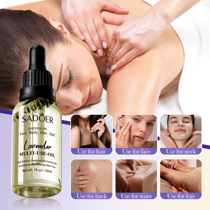 Cross-border Lavender Dried Flower Massage Oil30ml Moisturizing and rejuvenating skin body oil wholesale from foreign trade manufacturer