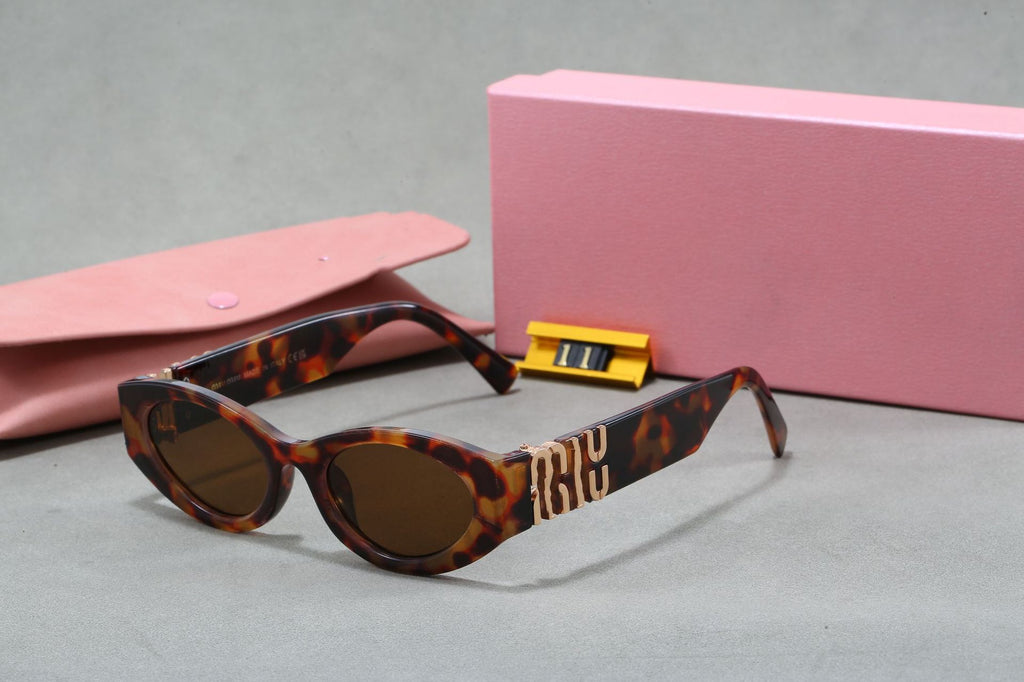 Europe and America m Letter Cat Eye Sunglasses High-End Fashion Street Style Sunglasses for Women Sun Protection Trendy Sunglasses