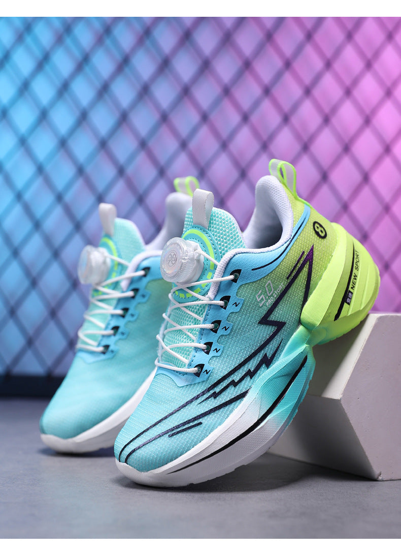 Children's Red Rabbit Sports Shoes Mesh Lightweight Breathable Student Physical Training Shoes Shock Absorption Anti-Slip Boys' Running Shoes