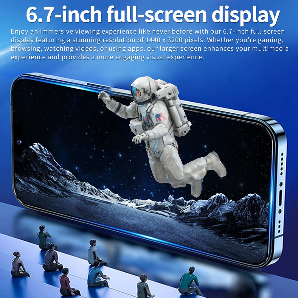 Mobile Phone i15 ProMax 7.3inch smart android phone(16+1T)130010,000 Pixels4G Net