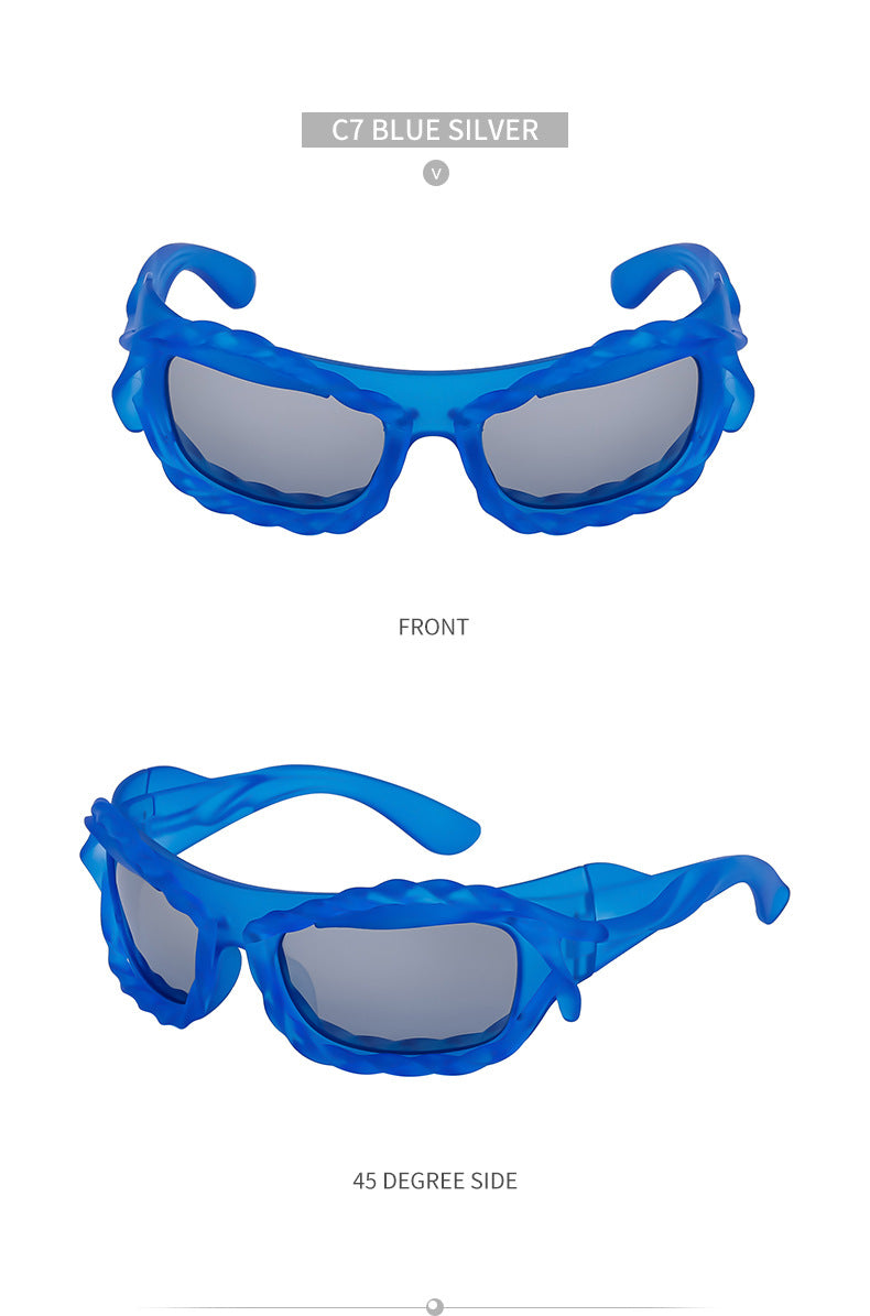 New Y2K Irregular Sunglasses for Women, Cycling Lace Sunglasses, Women's European and American Style Performance Glasses sunglasses