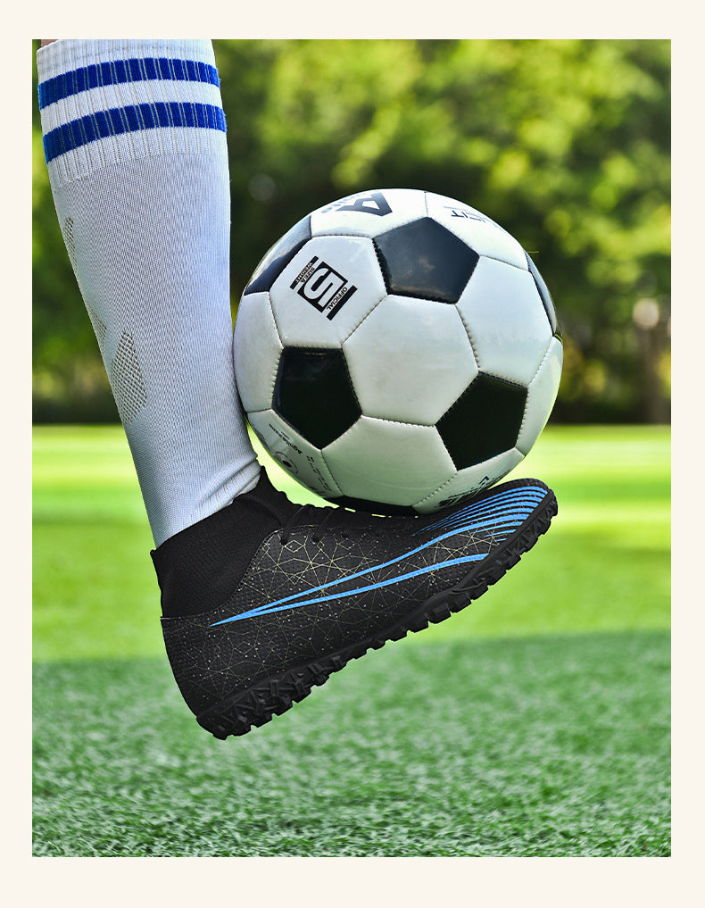 Football shoes high-top training shoes for teenagers, middle and primary school students AG Long Spike Broken Spike Rubber Spike Soccer Shoes