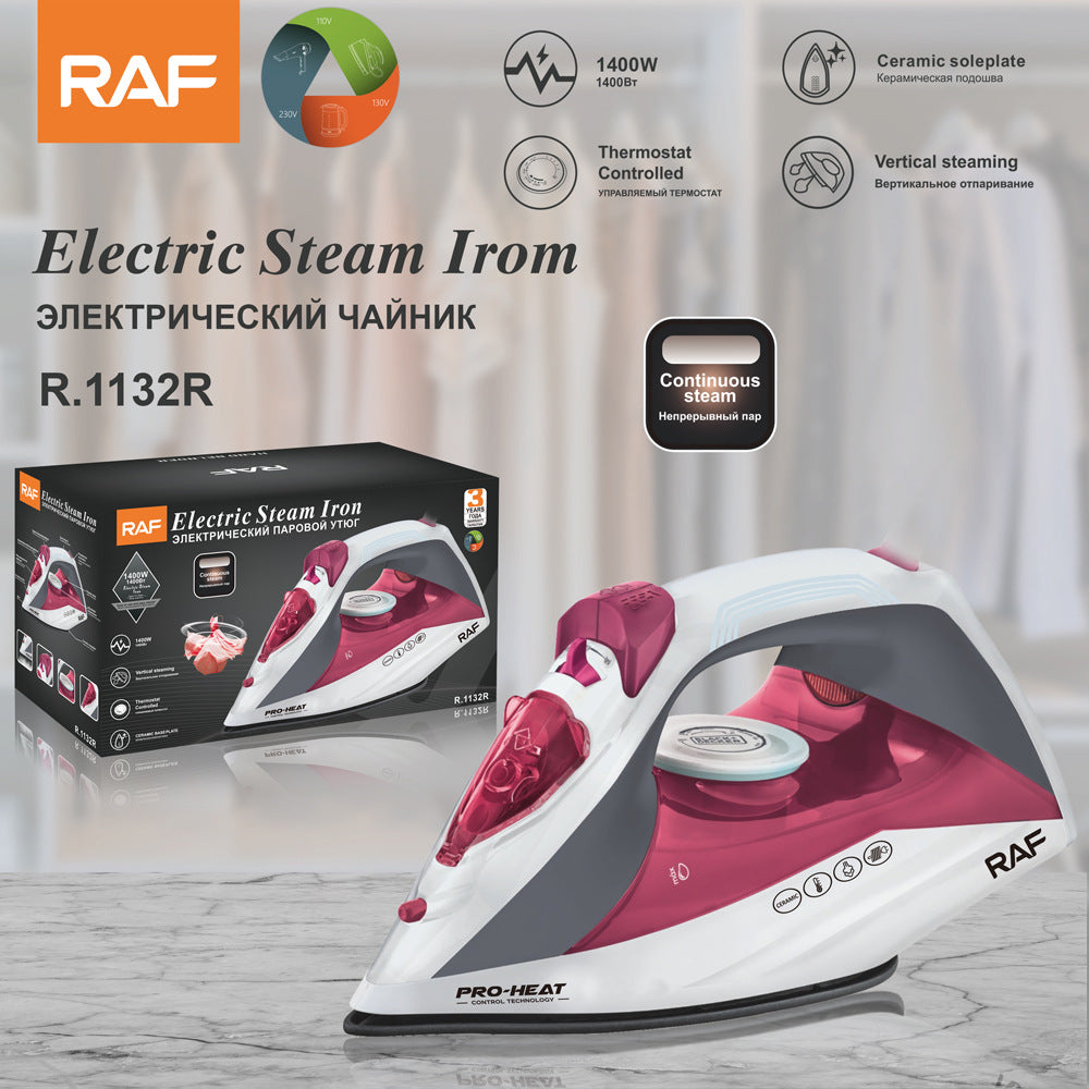 RAF European Standard Household Steam Electric Iron1400W Handheld Small Portable Clothes Ironing Machine
