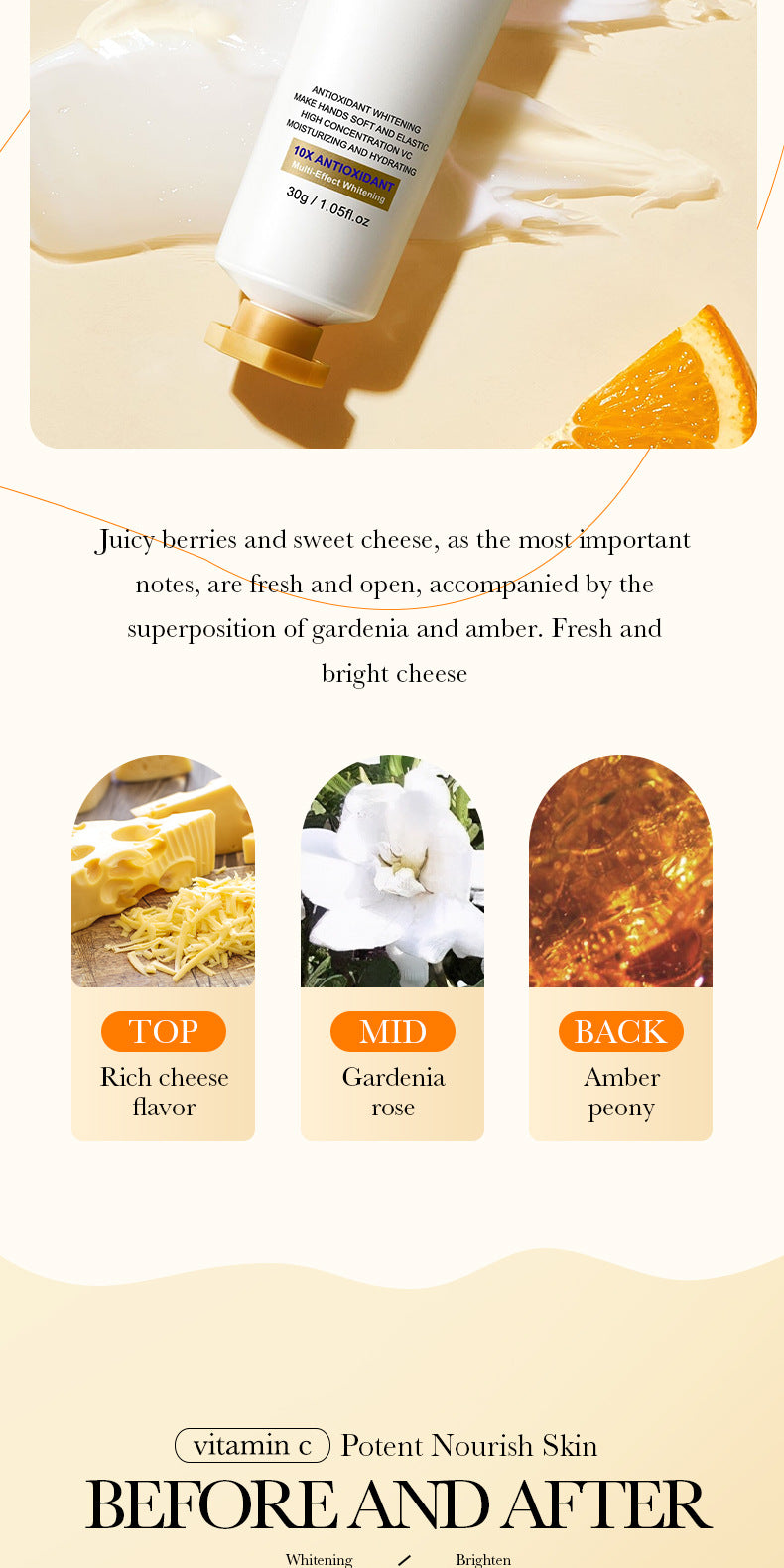 VC美白护手霜 BIOAOUA 维生素C保湿防皲裂滋养跨境批发